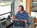  W6BSF Fred (Mancorad W9DK Club President) at the trailer operating position.