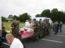 Hungry cadets at the 'open-air-cafe-breakfast' Sunday morning provided by Rachael KE6SDB and Jim AC6YV.