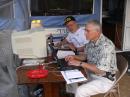 Our SSB Station. NX8K at the Microphone and N8JU at the logging computer.