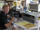 Connie (K5CM) operating 40 ssb with his vintage SX-101 and HT-37