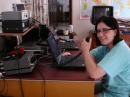 Claudia I1/K2LEO on Sunday morning making the last QSOs in IARU HF 2005 form IK1PMR station.