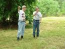 Setting up the RARS 40M phone station, Joe, KE4DRJ and Mike, WA4BPJ decide the crucial question. Where do we hang the antenna?