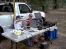 Kate and friend, Kari, operate one of the HF stations.