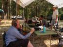 The VHF/UHF/6M Operating tent. Domnic, N5TSD; Steve, KE5EJO; Ken, KD2KW.