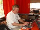 W8NF doing his one-man CW station routine.