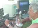 Jack Fauk (N9BCP) Operating the TS-520
(Picture by Tim Murray Thunder Country WTHD 105.5 FM)