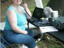 OUR 20 METER OPERATOR, LAURA, KB3LRA MADE RADIO CONTACTS WITH A SMILE ESPECIALLY THE DX STATION..GREAT JOB LAURA.