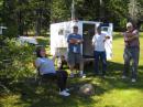 Radio trailer built by KC6MCI Lee, I operated outside on a folding table and he was inside on psk32.