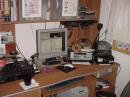 My shack, in the middle of the contest. When not operating the Kenwood ts440, i run a 24/7 10 meter beacon on 28.295 kd1zx/b with the htx 100.