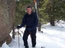 Bob K0NR hiking the trail to the summit.