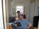 Ron N8MPF in the background , and Dave KC8SCG in the foreground both on the 2m/70cm desk .