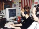 Rebecca, KB0VVT, running a frequency at 28 wpm during the ARRL 2002 CW Sweepstakes.  How many 14 year old YLs can do that during SS?  Dad, KG0US, listens to activity on another band.