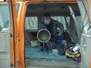 Steve KL7FZ working 10ghz, from in the van as it was raining.