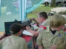 Troop 2001 at the mic, computer, and radio!
