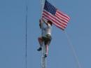Putting the Flag on our tower...