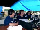 Our newest ham, and die hard contester, Taylor, KC2PUJ, on the left.  He was introducing a friend of his to amateur radio.  
