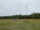 At the old RCA site, members of the Long Island AR Simplex Club check on the antennas just before the Field Day start.
