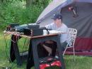 Our vhf station with my son Tyler KC8ZYE at the helm. 
CQ CQ Six meters !!!