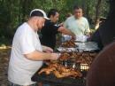 <i>Bobby KD4QKI, Stefan KI4JTA, and Sherry KI4LHI (not shown) kept us fed as Dan KI4HGO looks on</i>