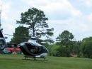 <i>C/SrAmn Joshua Floyd (KI4NGO) of the Tallahassee Composite Squadron of the CAP did a fine job of helping the chopper land. The pilots said that even though they're used to landing in odd places, they always feel better with a dedicated ground crewperson for safety.</i>