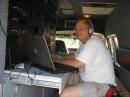 <i>Dave Barton, AI4GF operates HF voice in the back of the TARS van</i>
