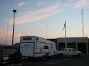 The sun sets down on Saturday evening while radio activity inside the trailer heats up. W7DRC (Dixie Radio Club) is calling CD Field Day! 