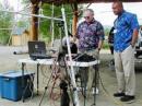 Rod (KL1Y) demonstrating the use of a nontraditional mode involving Ham Radio and Wireless Technology to Alex (AL7EX).

We received special dispensation (and an extra 100 points) for this very unique mode.
