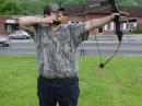 KI4LPR as Robin Hood shoots the line for the mystery antenna