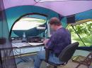 Kevin, KB9THY operating our GOTA station, W9EMA.