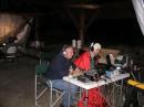 Tom Thompson, WØIVJ and Paulus Fimreite, ABØIZ working the "late shift" on a very cool evening in the Rockies.