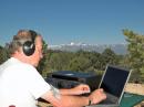 N5ET operating K7A (3E NV) at 6,500 feet in the Virginia Range, overlooking the Sierra Nevada Mountains.