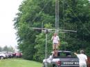 Here's Bill N4AMG fine tuning his satellite antenna system