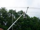 Here's Ted KF6BDQ hanging the Force 12 C4 SLX antenna for 40 meters and 15 meters