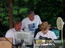 Here is JB WA4WWA on the right and Don WC4D on the left and John N4JOH looking at the run rate on 20 meters. 