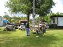 Club tower trailer. WN3DHI (white shirt) is explaining how N6USP and himself designed and fabricated the trailer.