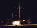 As luck would have it, our emergency communications trailer ended up parked right beneath a high-intensity light that provided a spectacular nighttime photo-opportunity for our trailer, the antennas, and our 40-foot crank-up mast.Thanks for viewing our photos! Hope to meet you on the airwaves next year!