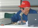 Bob Musil (KA0BTY) frowns as he tries to get the HF rig to transmit during the afternoon June 24 at Field Day.