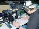 Warren Werner (N0XLT) from Seward adds his talents to the Field Day event in the early morning hours of June 25.