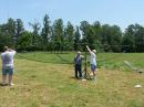 John (AB4DN), Brent (KE4YNY) and Jason (KD4BJW) setting up the 20m moxon for operation.