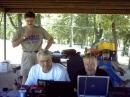 Shown in the picture are:  Jim Harmon, K5BNK, (standing); David
Booth, K5YM; Ken Eppler, AB5CC, and Darrell Bond, KE5IGA, 
(Seated left to right)
Picture by Joe White, K5BQG, DARA PIO