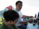 Steve KA6S and son Doug KG6RHG operating 40M SSB.