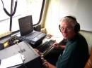 Our intrepid Roger (top band man to those who know him) working CW contacts from police mobile command center.