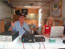 Our guests, Tab-KR4RR and his wife Nancy-NR4RR, making contacts.  Nancy make a contact with W1AW on 15 meters.