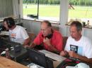 R-L  Keith W4KTR, George W4IW and Lex W4XO logging QSO's when contest begins