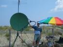 This was my setup in Sandy Hook, NJ (FN30AJ). The ocean was just behind the dunes. It was a very hot and windy day.
