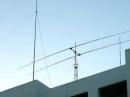View of the antennas installed on the "beach house" terrasse, 30~35m ASL, 200m away from the Atlantic Ocean. 