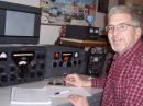 Rich Budd, W0TF, put his Central Electronics 200V transmitter and Collins 75A-4 receiver on the air with his J-47 straight key.