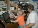 Here is me and my son Andy working toward the end of the contest, he wanted to try his 2 year old hand at logging even though we weren't working anyone at the time. I believe we have a future contester in the making.