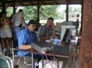 The SSB station with Hank, AK0H on the microphone and Wayne, KE7FZZ logging.  First Field Day ever for these two ops.