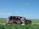 KI0SK/R operating in DN81 with N0BAF's home built six meter Moxon.